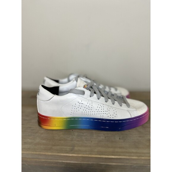 P448 Jack Pride Capsule Sneaker Size 37 White Rainbow - Picture 5 of 12